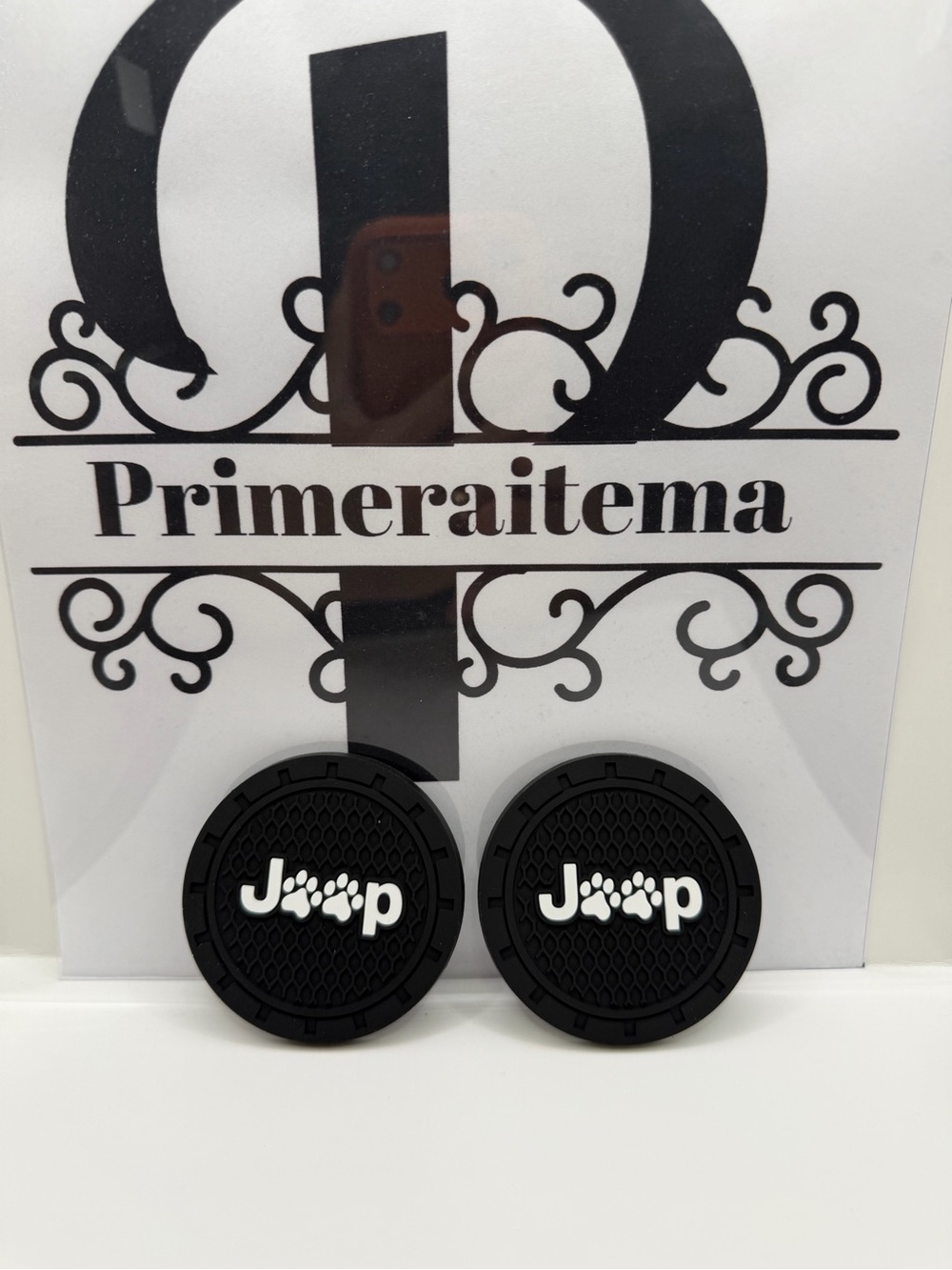 Jeep Black Rubber Car Cup Holder coasters 1 Pair